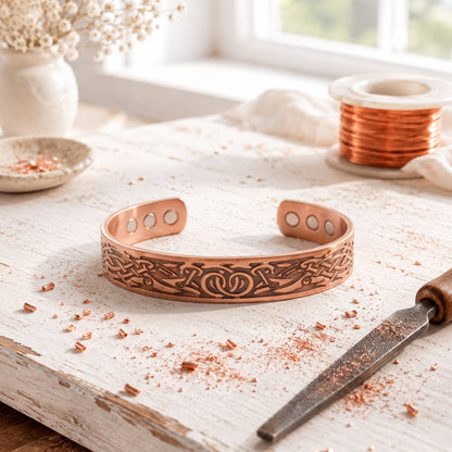 Brazalete de Cobre con Nudos Botánicos