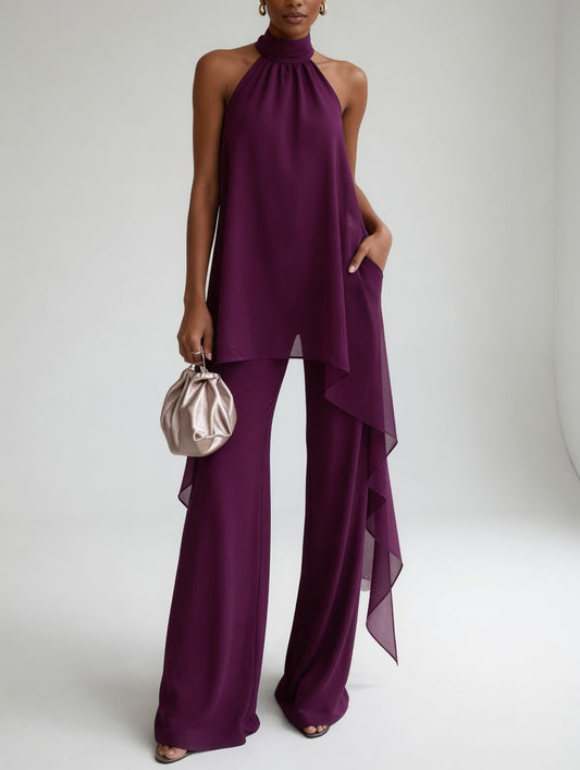 Thaïs™ | Conjunto Halter Fluido de Sofisticación Atrevida