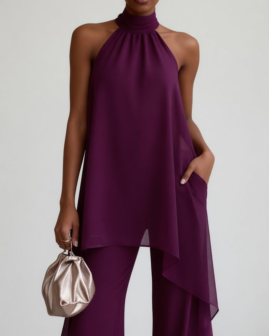 Thaïs™ | Conjunto Halter Fluido de Sofisticación Atrevida