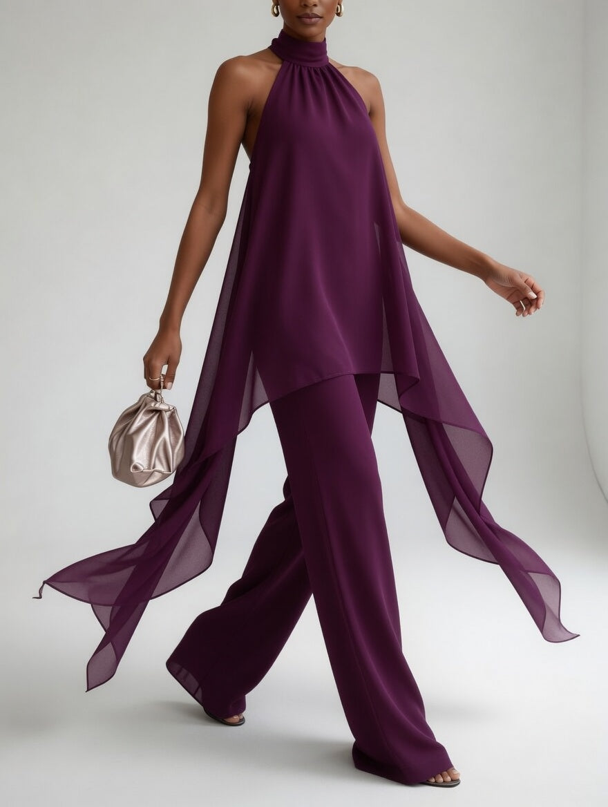Thaïs™ | Conjunto Halter Fluido de Sofisticación Atrevida
