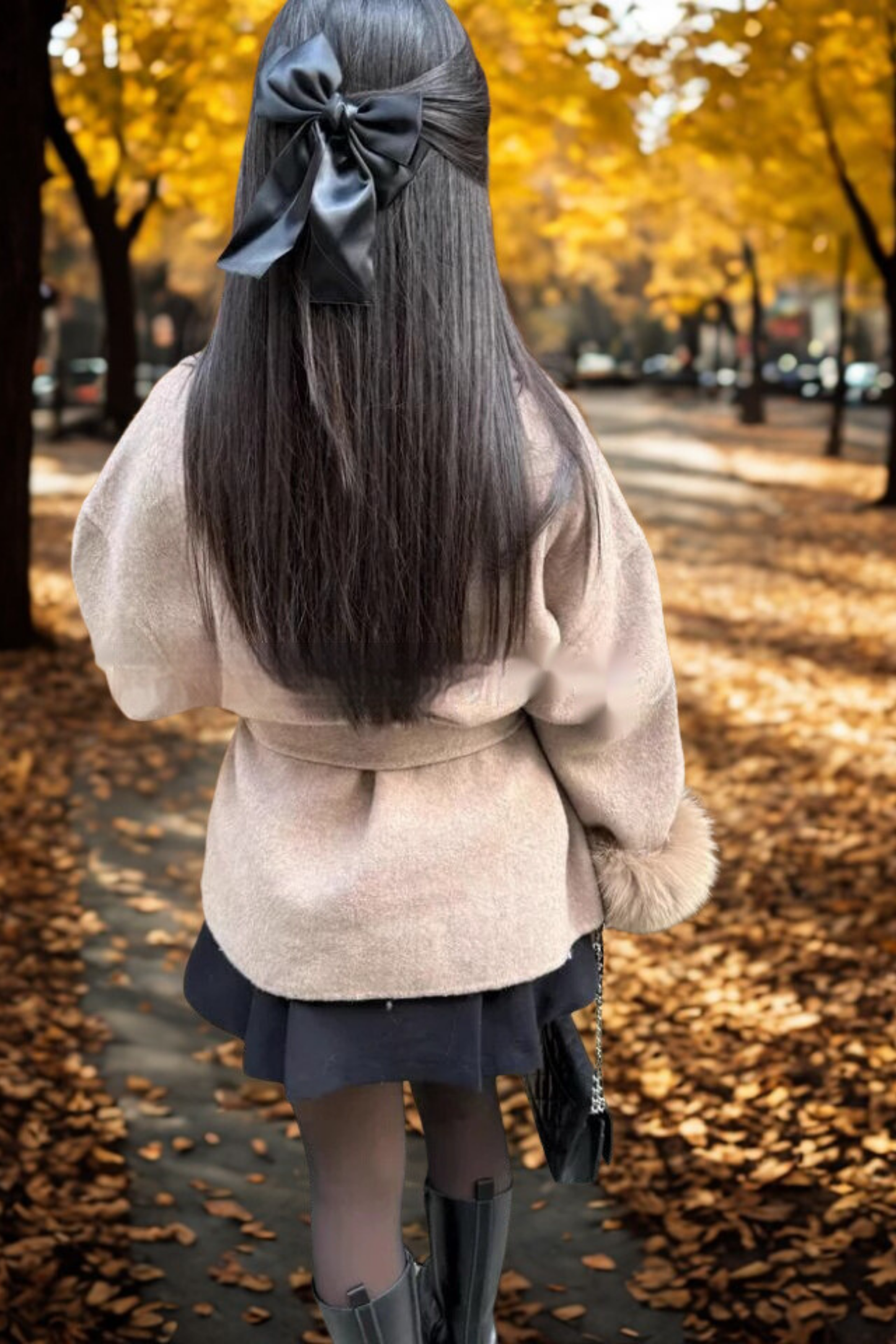 Abrigo de piel con mangas