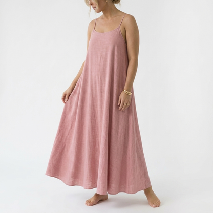 Dorsale™ — Vestido Maxi Espalda Descubierta Tirantes con Lazo