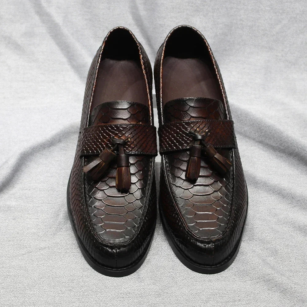 Mocasines de Cuero con Estampado Premium Leonardo