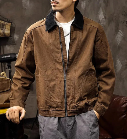 Chaqueta de Algodón con Cuello Bicolor Leonardo