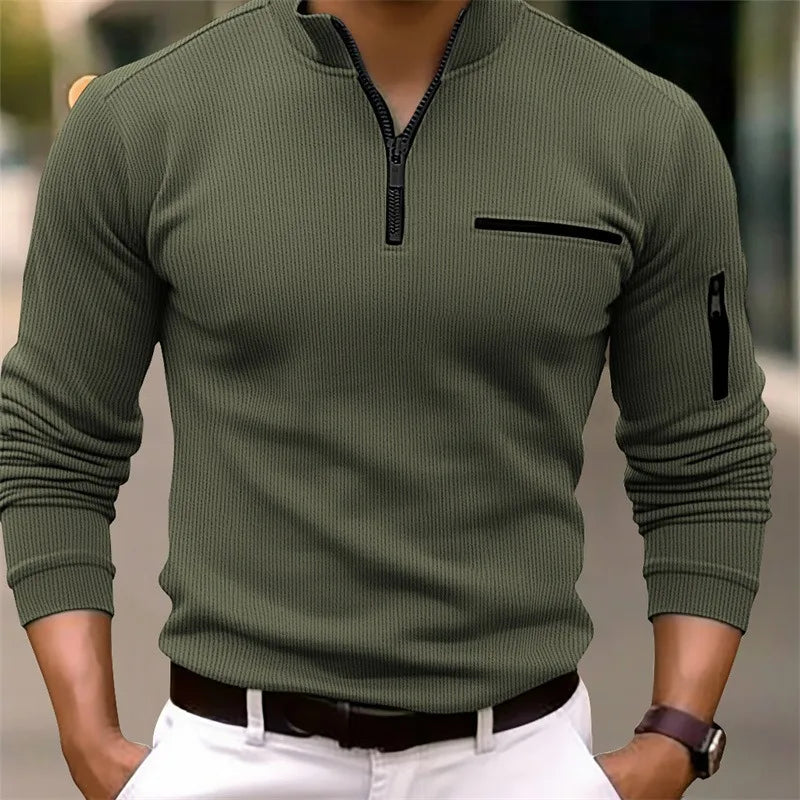 Donato – Jersey Hombre Casual Media Cremallera Moderno