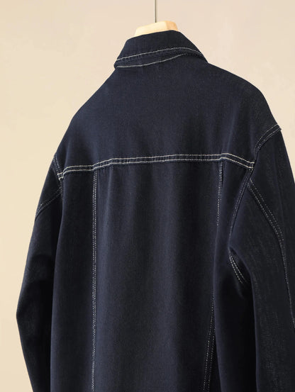Chaqueta Clásica Azul Marino de Algodón Leonardo