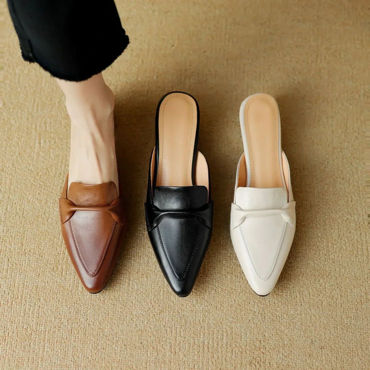 Marcella | Mules de Punta con Lazo