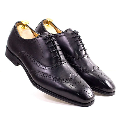 Zapatos Brogue Oxford de Cuero Genuino Leonardo
