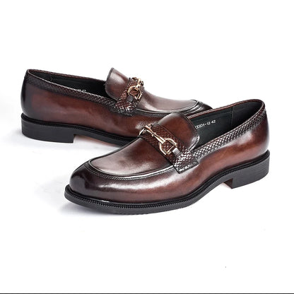 Mocasines de Negocios con Hebillas Metálicas Leonardo