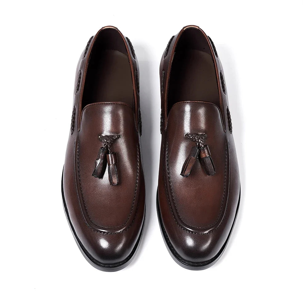 Mocasines de Cuero Genuino con Borlas Leonardo