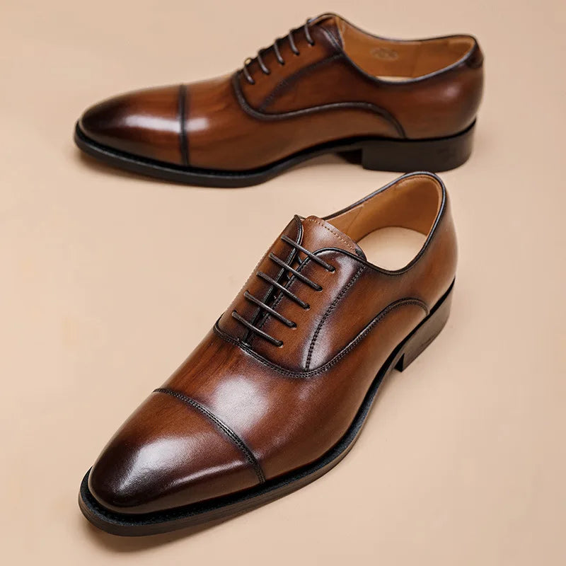 Zapatos Oxford de Cuero Genuino Leonardo