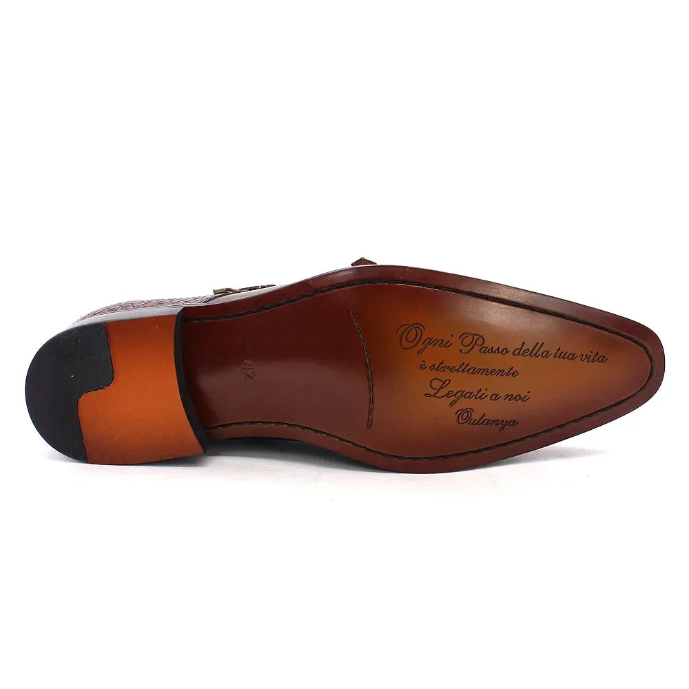 Zapatos Monk Strap de Cuero Leonardo