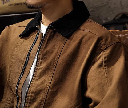 Chaqueta de Algodón con Cuello Bicolor Leonardo