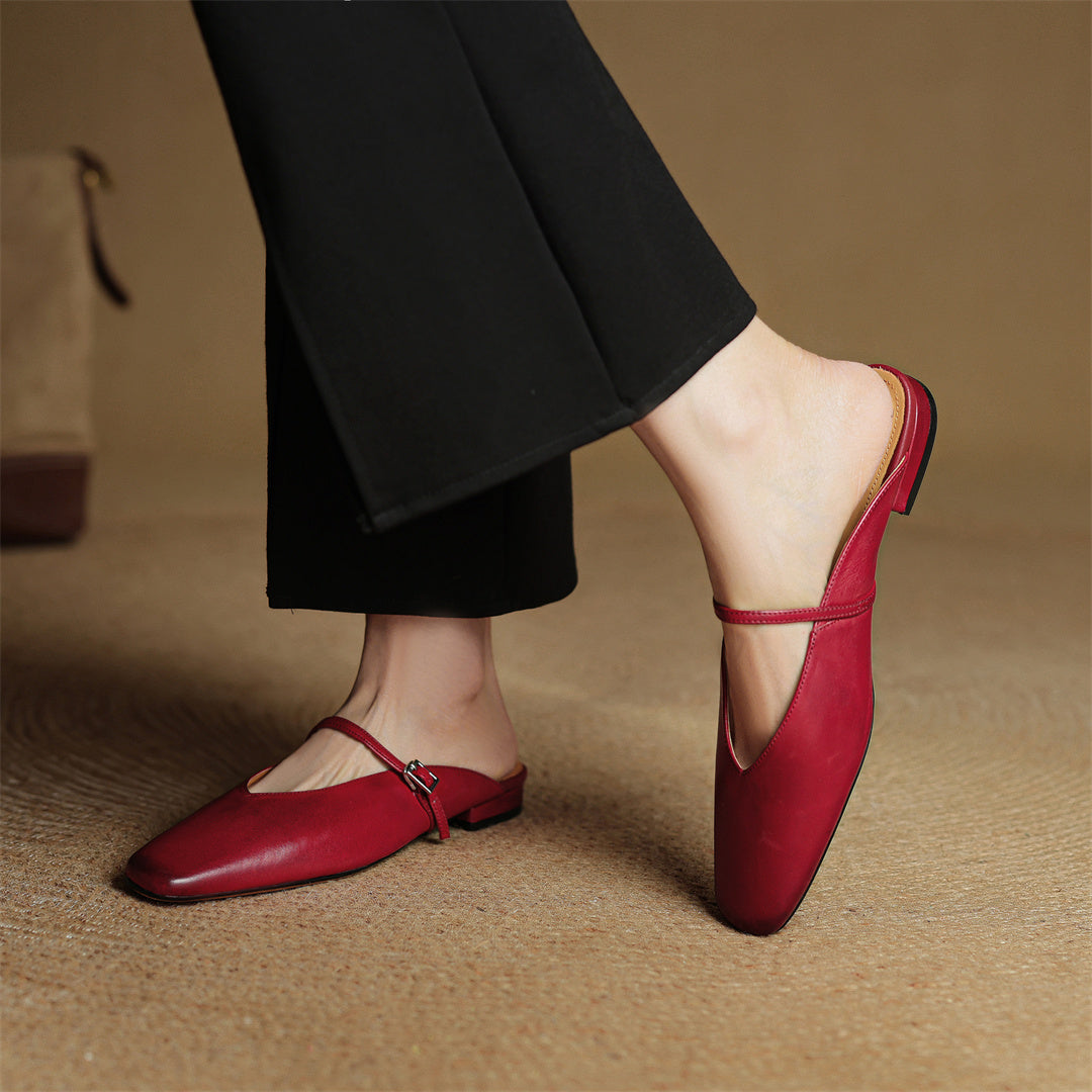 Carol | Mules Mary Jane de Punta Cuadrada