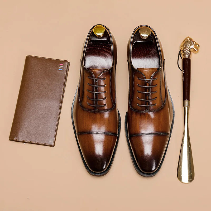 Zapatos Oxford de Cuero Genuino Leonardo