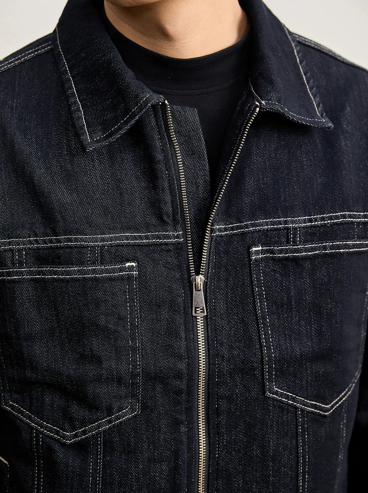 Chaqueta Clásica Azul Marino de Algodón Leonardo