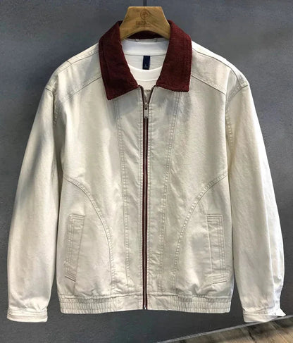 Chaqueta de Algodón con Cuello Bicolor Leonardo