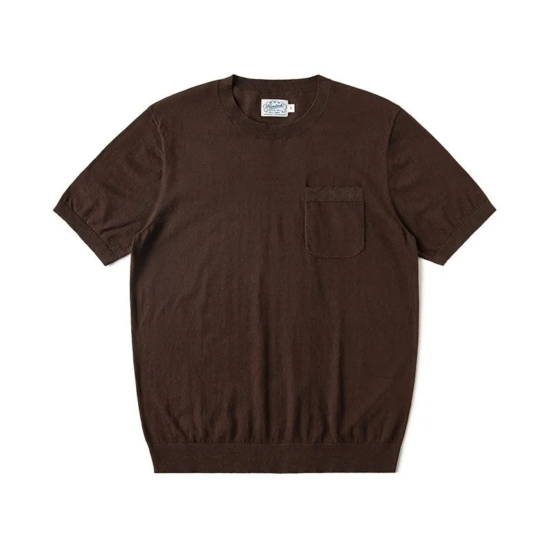 Camiseta Slim Fit con Bolsillo en el Pecho de Algodón 100% Peinado