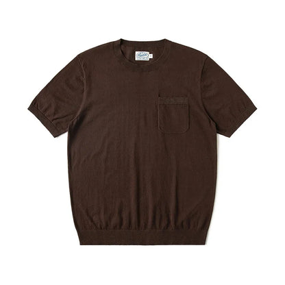 Camiseta Slim Fit con Bolsillo en el Pecho de Algodón 100% Peinado