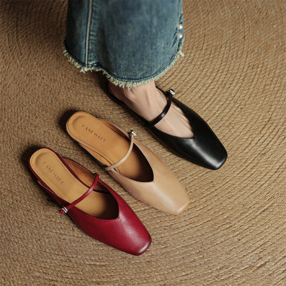 Carol | Mules Mary Jane de Punta Cuadrada