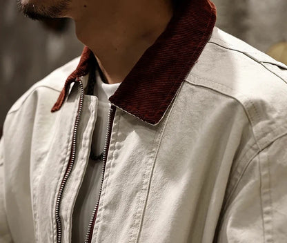 Chaqueta de Algodón con Cuello Bicolor Leonardo