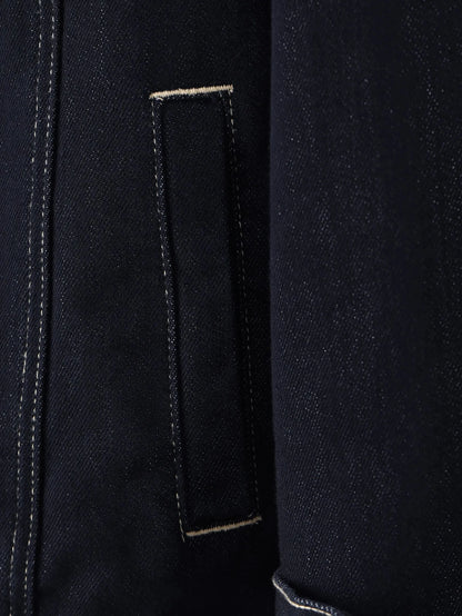 Chaqueta Clásica Azul Marino de Algodón Leonardo