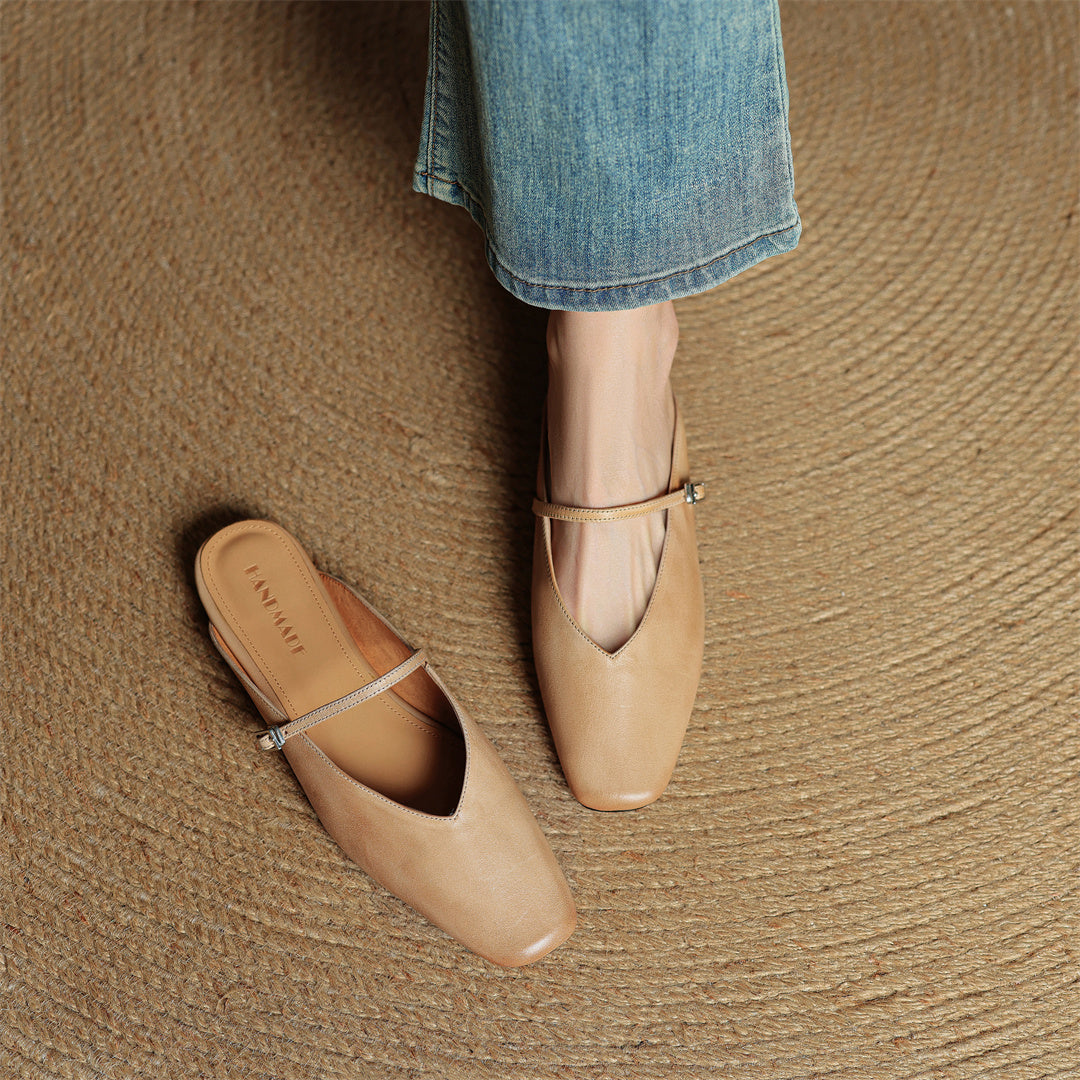 Carol | Mules Mary Jane de Punta Cuadrada