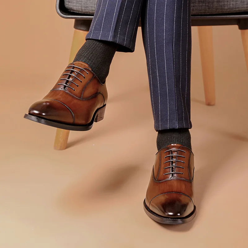 Zapatos Oxford de Cuero Genuino Leonardo