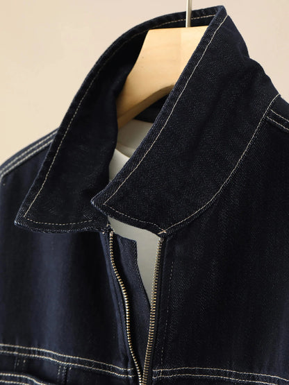 Chaqueta Clásica Azul Marino de Algodón Leonardo