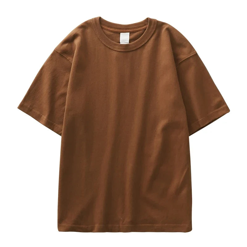 Camiseta Casual de Algodón 100% Pesado de Corte Regular