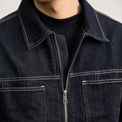 Chaqueta Clásica Azul Marino de Algodón Leonardo
