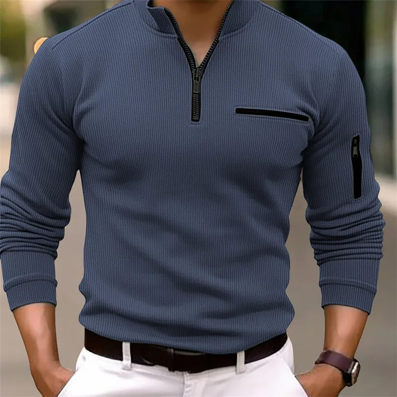 Donato – Jersey Hombre Casual Media Cremallera Moderno