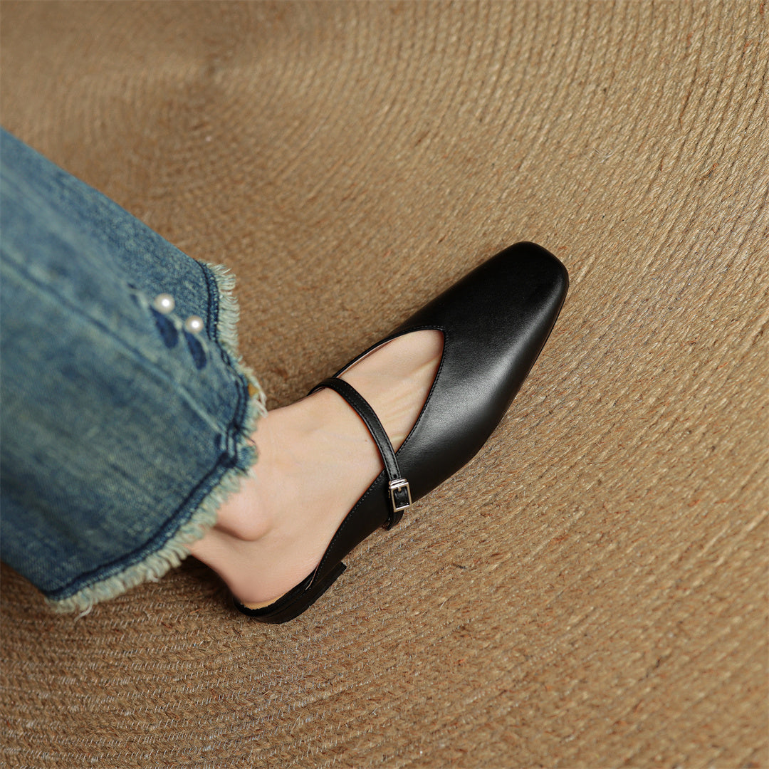 Carol | Mules Mary Jane de Punta Cuadrada