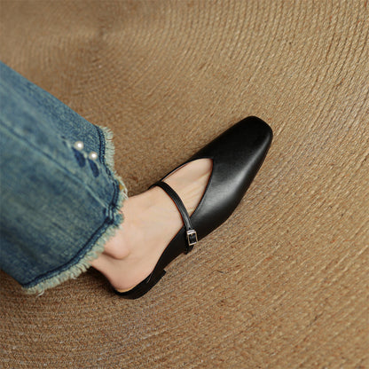 Carol | Mules Mary Jane de Punta Cuadrada
