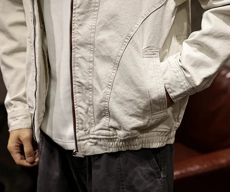 Chaqueta de Algodón con Cuello Bicolor Leonardo