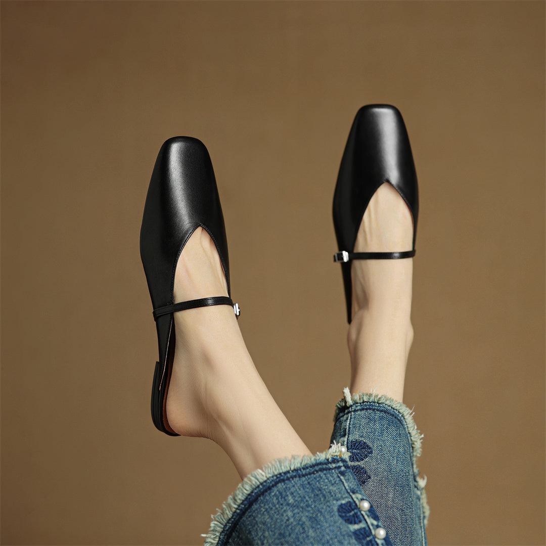 Carol | Mules Mary Jane de Punta Cuadrada