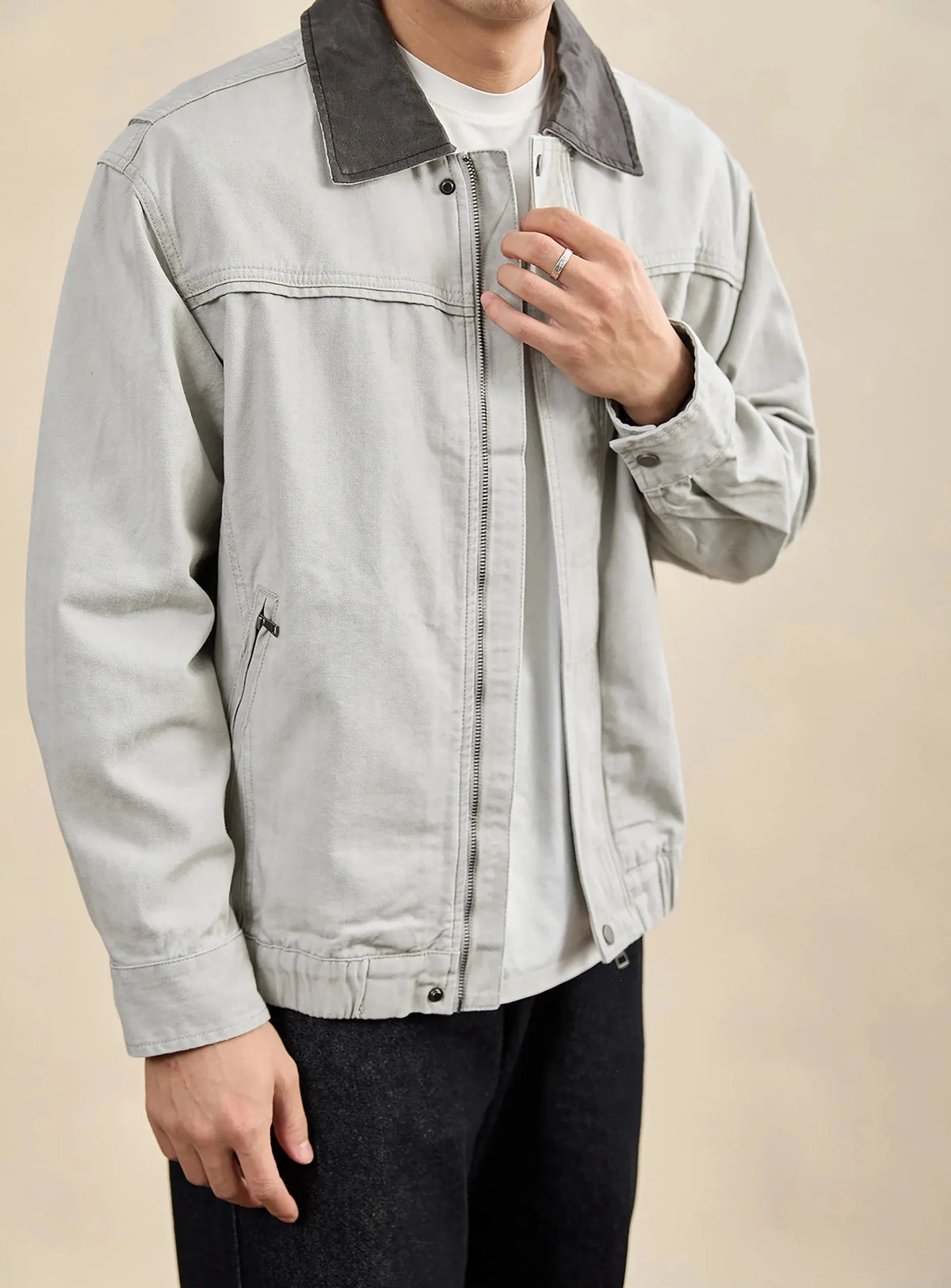 Chaqueta de Algodón Lavado Estilo Americano Leonardo