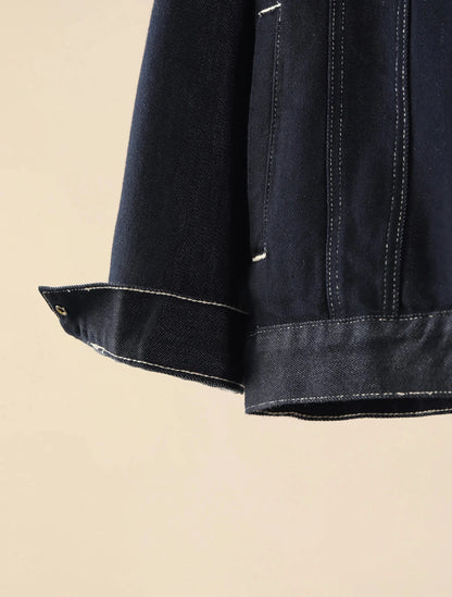 Chaqueta Clásica Azul Marino de Algodón Leonardo