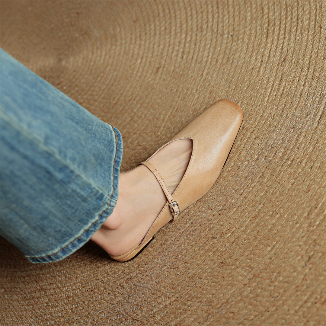 Carol | Mules Mary Jane de Punta Cuadrada