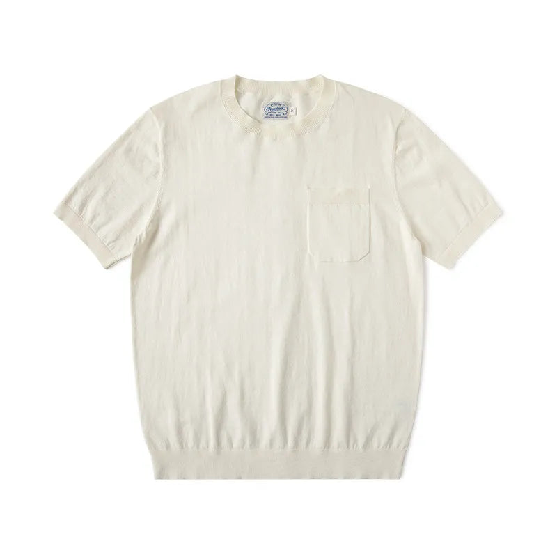 Camiseta Slim Fit con Bolsillo en el Pecho de Algodón 100% Peinado