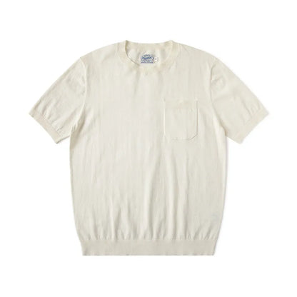 Camiseta Slim Fit con Bolsillo en el Pecho de Algodón 100% Peinado