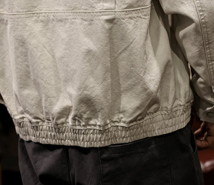 Chaqueta de Algodón con Cuello Bicolor Leonardo