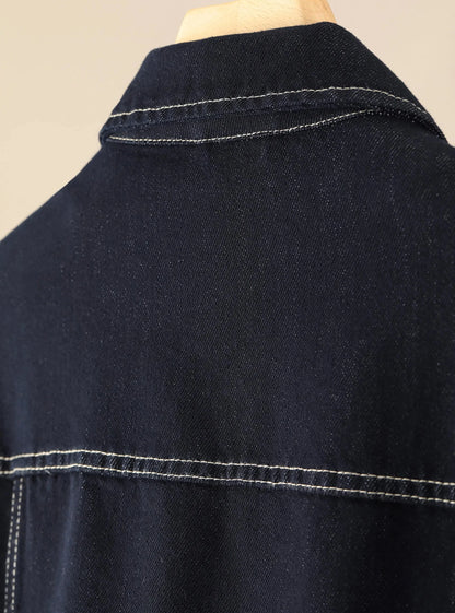 Chaqueta Clásica Azul Marino de Algodón Leonardo