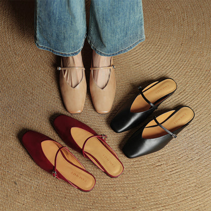Carol | Mules Mary Jane de Punta Cuadrada