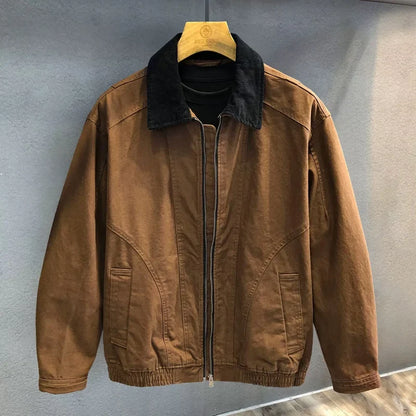 Chaqueta de Algodón con Cuello Bicolor Leonardo