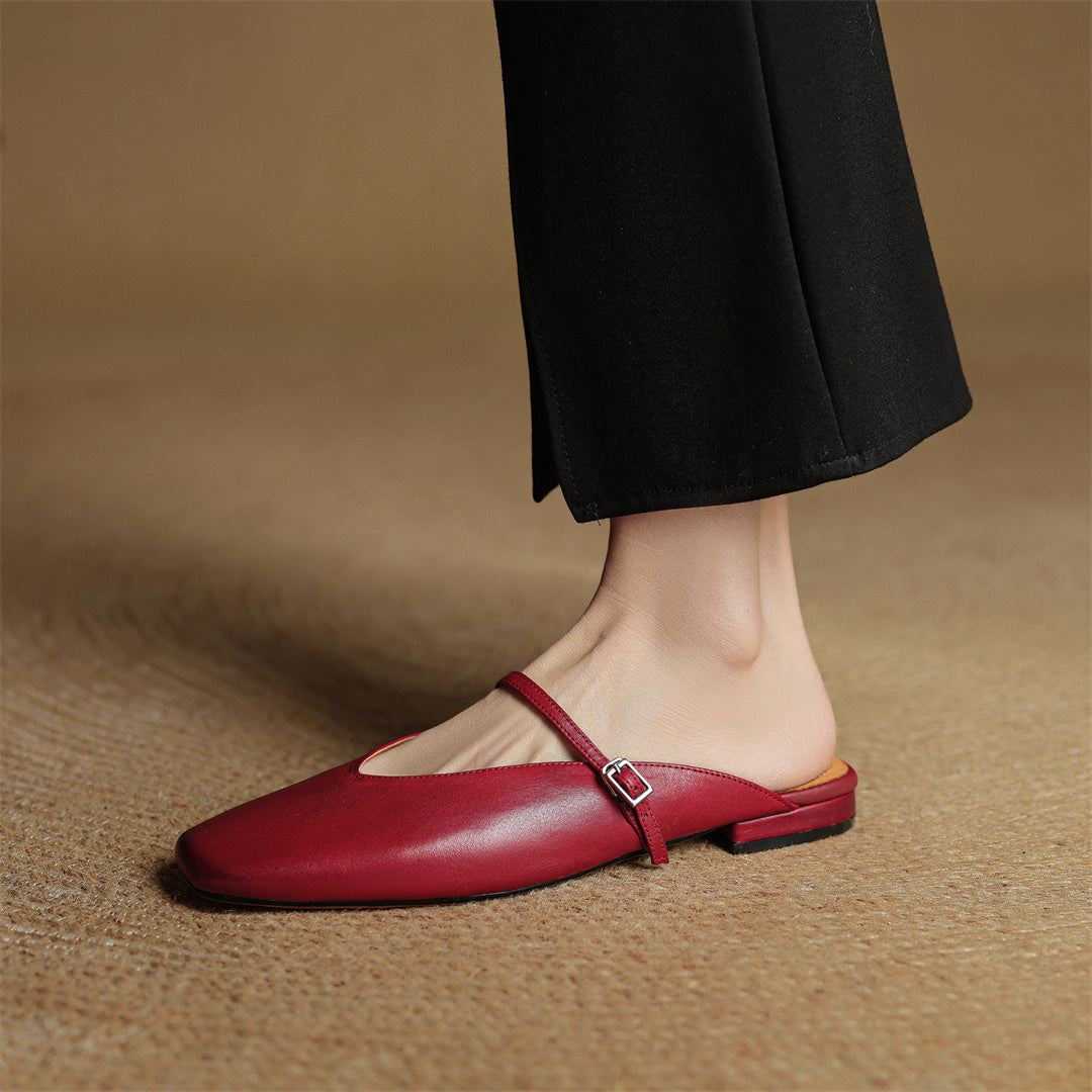 Carol | Mules Mary Jane de Punta Cuadrada