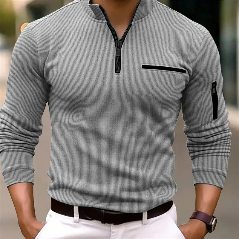 Donato – Jersey Hombre Casual Media Cremallera Moderno