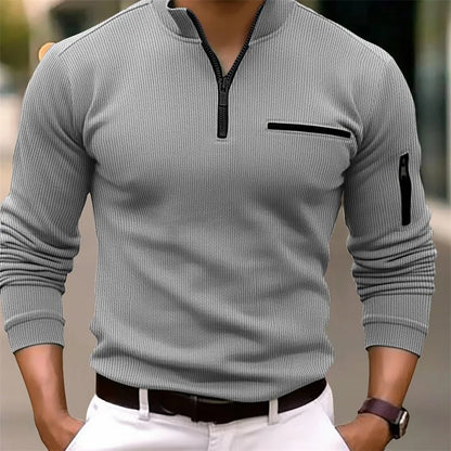Donato – Jersey Hombre Casual Media Cremallera Moderno