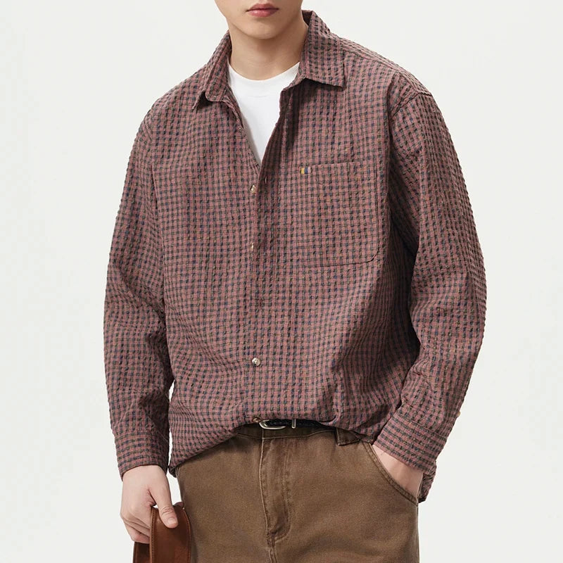 Camisa Oversize de Cuadros Clásica Leonardo