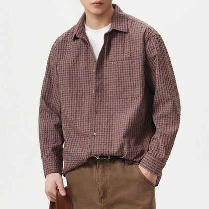 Camisa Oversize de Cuadros Clásica Leonardo